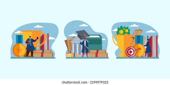 High School Graduation Day Flat Bundle Design