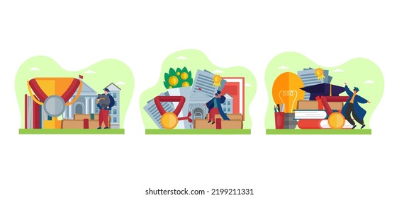 High School Graduation Flat Bundle Design