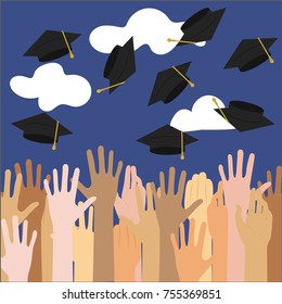 high school graduation.vector illustration
