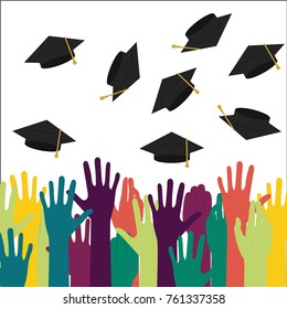 high school graduation.vector illustration
