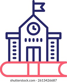 High School Icon Color Vector Illustration