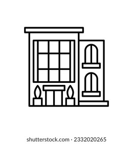 High School Icon design Outline Style