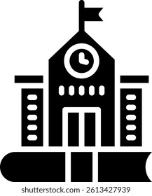 High School Icon Glyph Vector Illustration