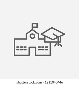 High school icon line symbol. Isolated vector illustration of  icon sign concept for your web site mobile app logo UI design.