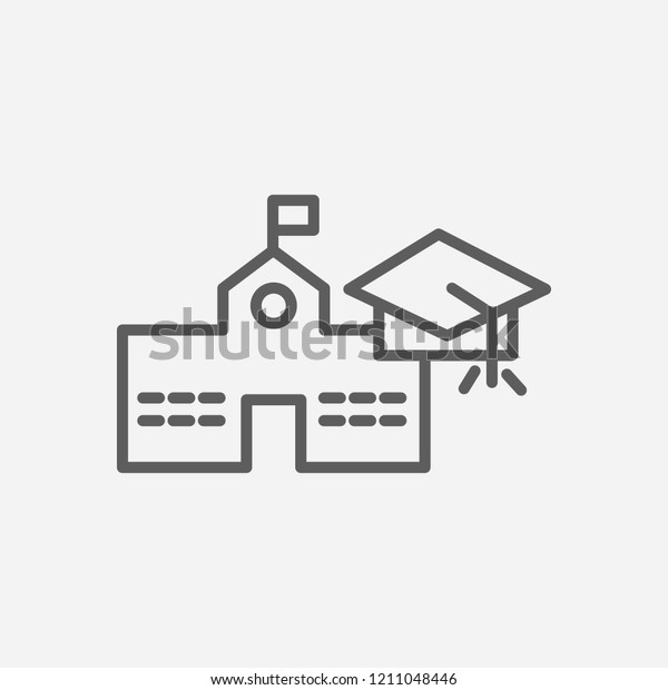 High School Icon Line Symbol Isolated Stock Vector Royalty Free