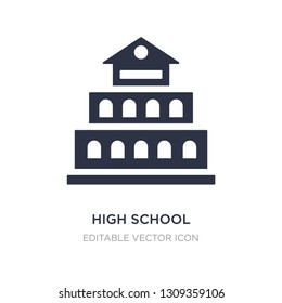 high school icon on white background. Simple element illustration from Buildings concept. high school icon symbol design.