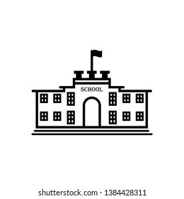 High school icon vector. School icon illustration. Trendy flat design style on white background.