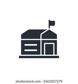 Icono de la escuela secundaria. Vector.Trazo editable.signo de estilo lineal para el uso de Diseño web,logo.Ilustración de símbolo.