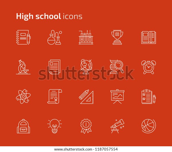 High School Icons Line Stock Vector (Royalty Free) 1187057554 ...