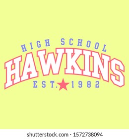HIGH SCHOOL LOGO, SLOGAN PRINT VECTOR TEXT