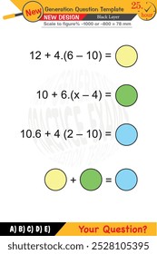 High school, middle school, exam question template, numerical lessons, verbal lessons, Next generation problems, for teachers, editable, eps