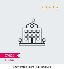 High School Modern Simple Outline Vector Icon