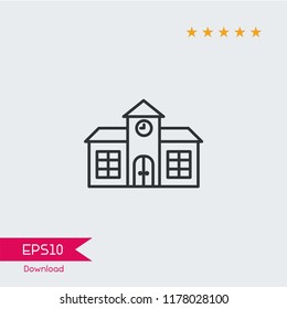 High School Modern Simple Outline Vector Icon