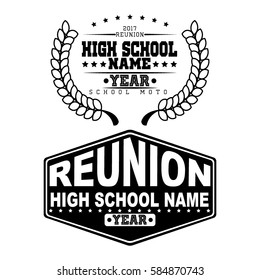 High School Reunion Badges - Vector Illustration