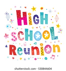 High School Reunion Decorative Lettering Text Card