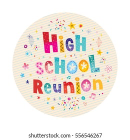 High School Reunion Decorative Lettering Text Card