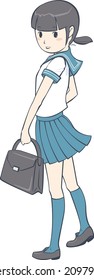High school student in a sailor suit