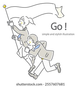 A high school student taking an exam with confidence - simple and stylish line drawing illustration