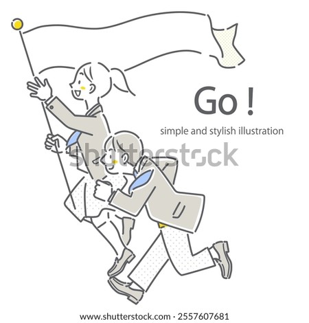 A high school student taking an exam with confidence - simple and stylish line drawing illustration