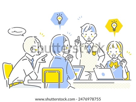 high school students, brainstorming, conversation