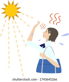 Schüler, die in der Sommerhitze brennen