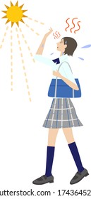 Estudiantes de secundaria quemándose en el calor del verano