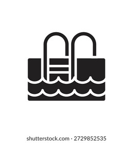 High School Swimmingpool gefüllt Symbol Vektorgrafik