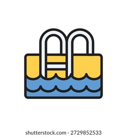High School Schwimmbad Symbol Vektorgrafik
