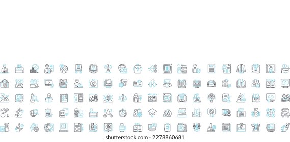 High school vector line icons set. High school, Education, Adolescence, Pupils, Graduates, Learning, Diploma illustration outline concept symbols and signs