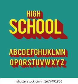 high school vector text effect 