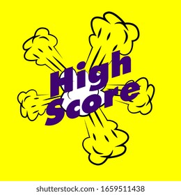 high score, beautiful greeting card background or template banner with explode theme. vector design illustration