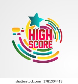 High Score, Beautiful Greeting Card Background Or Banner With Star Theme. Vector Illustration