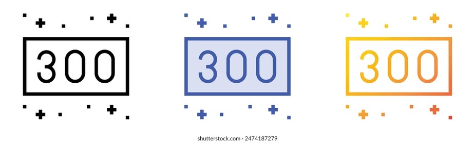 high score icon. Linear, Blue Fill and Gradient Style Design Isolated On White Background