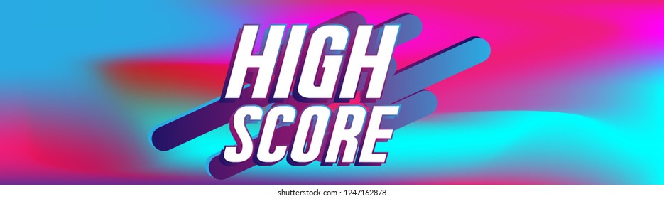 High Score, Label Or Banner With Colorful Background