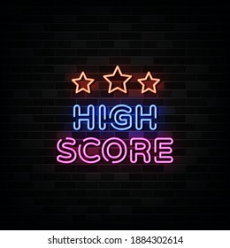 High score Neonschilder Vektor.