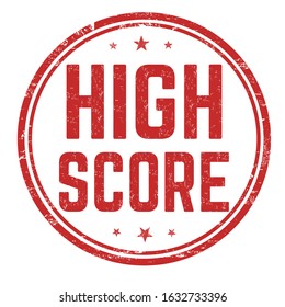 High score sign or stamp on white background, vector illustration