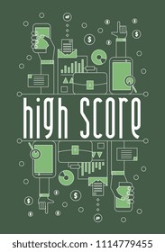 high score, vector beautiful greeting card or label with 
business theme.