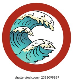 high sea wave notification vector