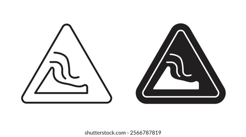 High sea waves warning signs vector illustration pack