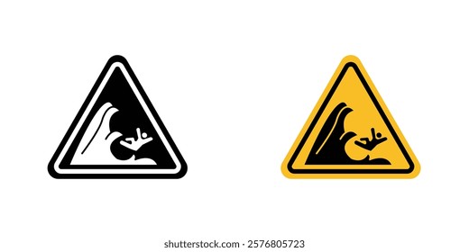 High sea waves warning signs vector pack for web designs