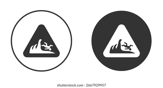 High sea waves warning signs silhouette symbol. Vector isolated illustration