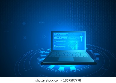 High security with digital key protection technology abstract background.