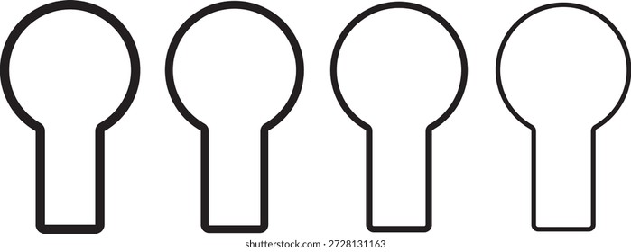 Símbolos de cerradura de alta seguridad. Modernos Elementos de diseño de interfaz de ojo de cerradura. Señal de control de acceso de puerta minimalista. Iconos de protección de interfaz de Profesional.

