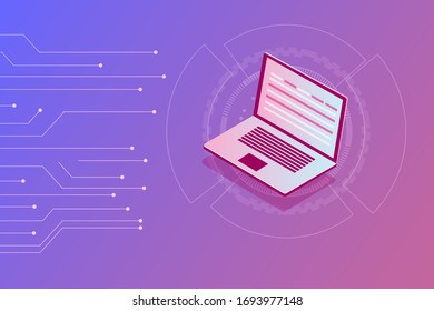 High security while using internet. Padlock safety with key on digital technology abstract background. computer security and protection from cyberattack.