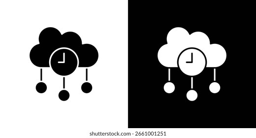 High server uptime icon. black and white line icons pack.