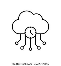 High server uptime icon in liner stroke style
