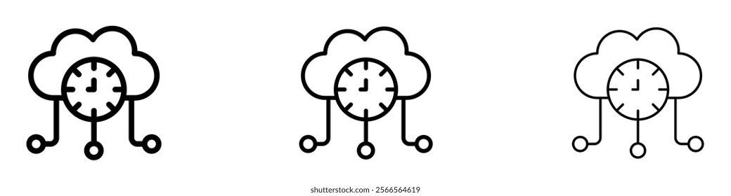High server uptime icon in tree different line stroke sizes.