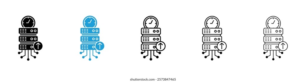 High server uptime icons in filled and 3 stroke weights