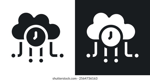 High server uptime icons in flat syle