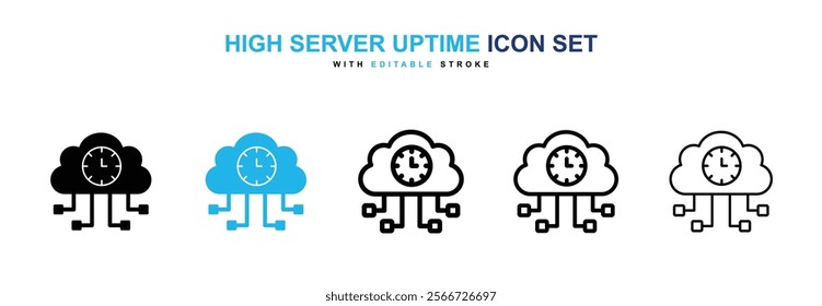 High server uptime icons vector collection pack.